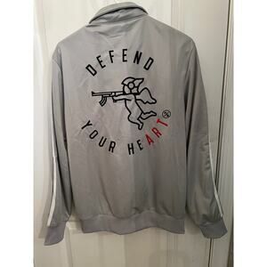 Fly Supply Men's Urban "Defend your Heart" Tracksuit Gray Embroidered M Jacket